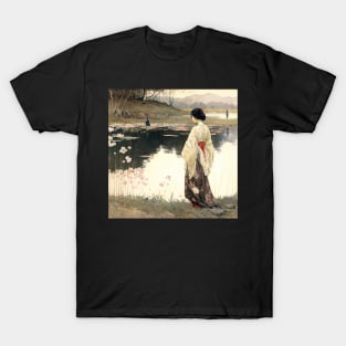 Ukiyo-e Japanese Art - Woman Standing by the Shore T-Shirt